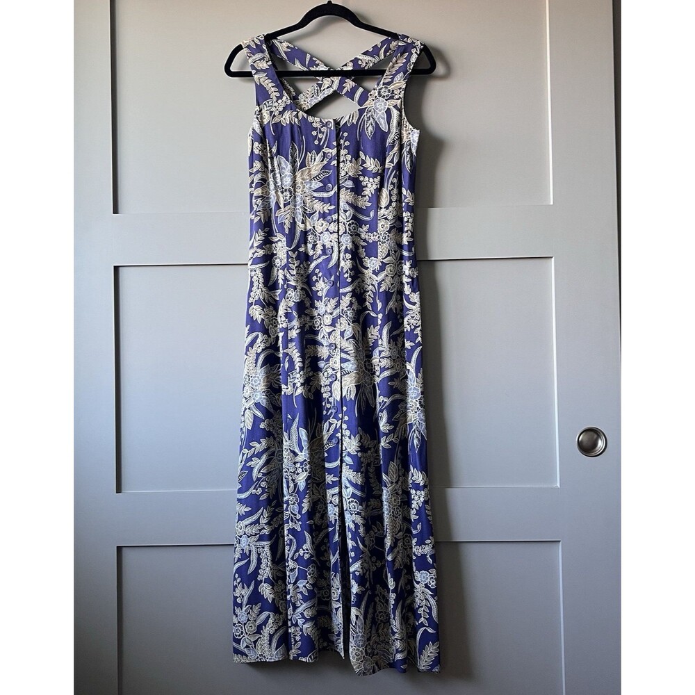 Coldwater‎ Creek Floral Button Up Sleeveless Maxi Dress Women 6 Purple Feminine
